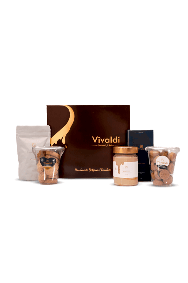 Vivaldi Andante Hediye Seti - Klasik Madlen (Belçika Çikolatası), Türk Kahvesi, Kolonya ve Gurme Lezzetler